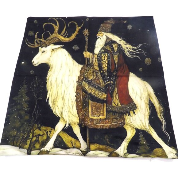 Christmas Old World Santa Pillow Sham 22X22" Print Both Sides New - Picture 2 of 2